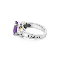 Gemstones<LAGOS Small Emerald-Cut Amethyst Ring