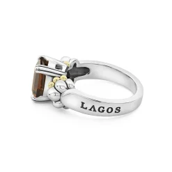 Gemstones<LAGOS Small Emerald-Cut Smokey Quartz Ring