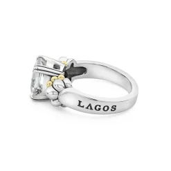 Caviar Rings<LAGOS Small Emerald-Cut White Topaz Ring