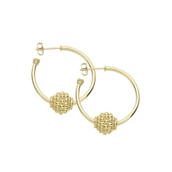 Gold<LAGOS Small 18K Gold Caviar Ball Hoop Earrings