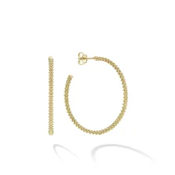 Gold<LAGOS Small 18K Gold Caviar Hoop Earrings