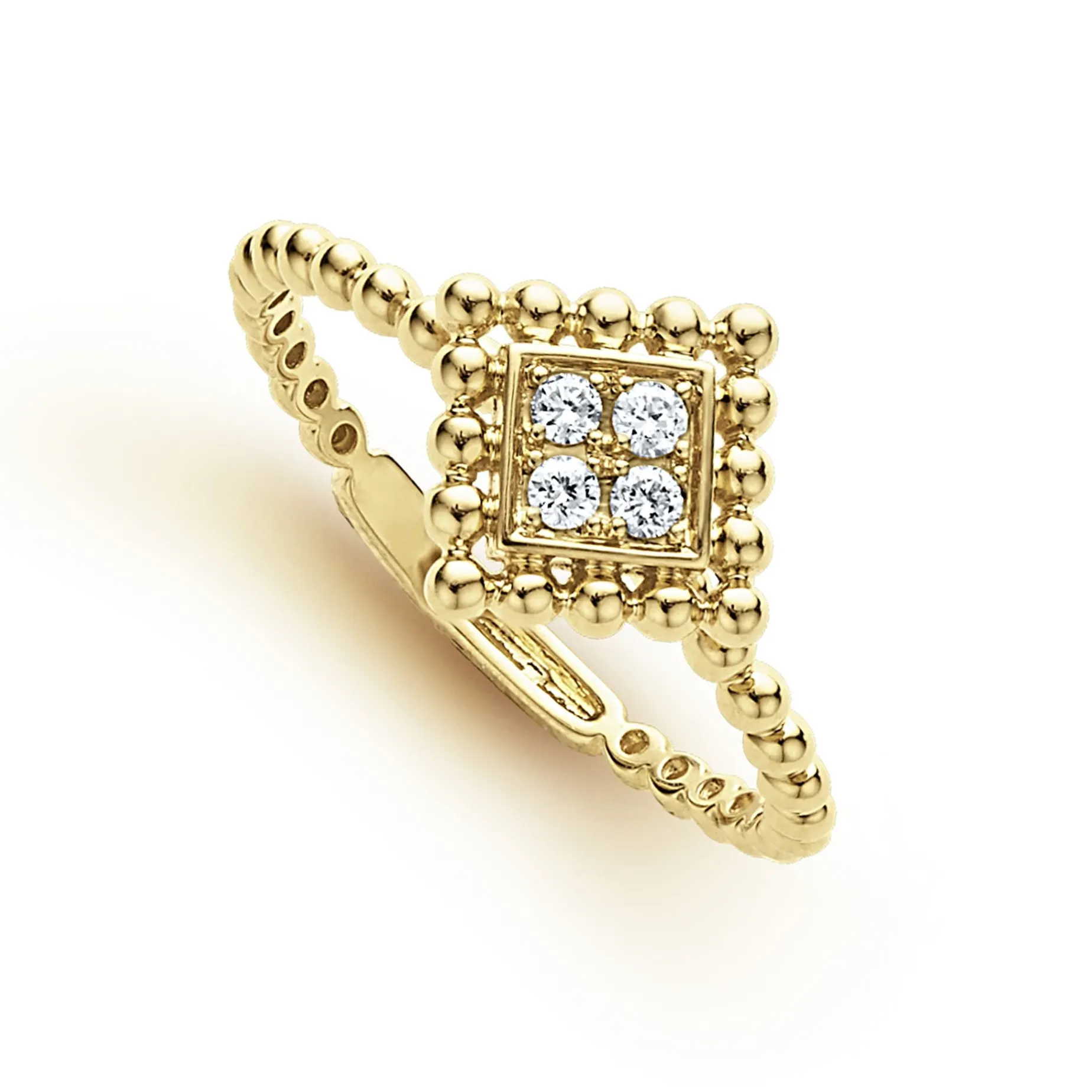 Gold<LAGOS Small 18K Gold Diamond Ring
