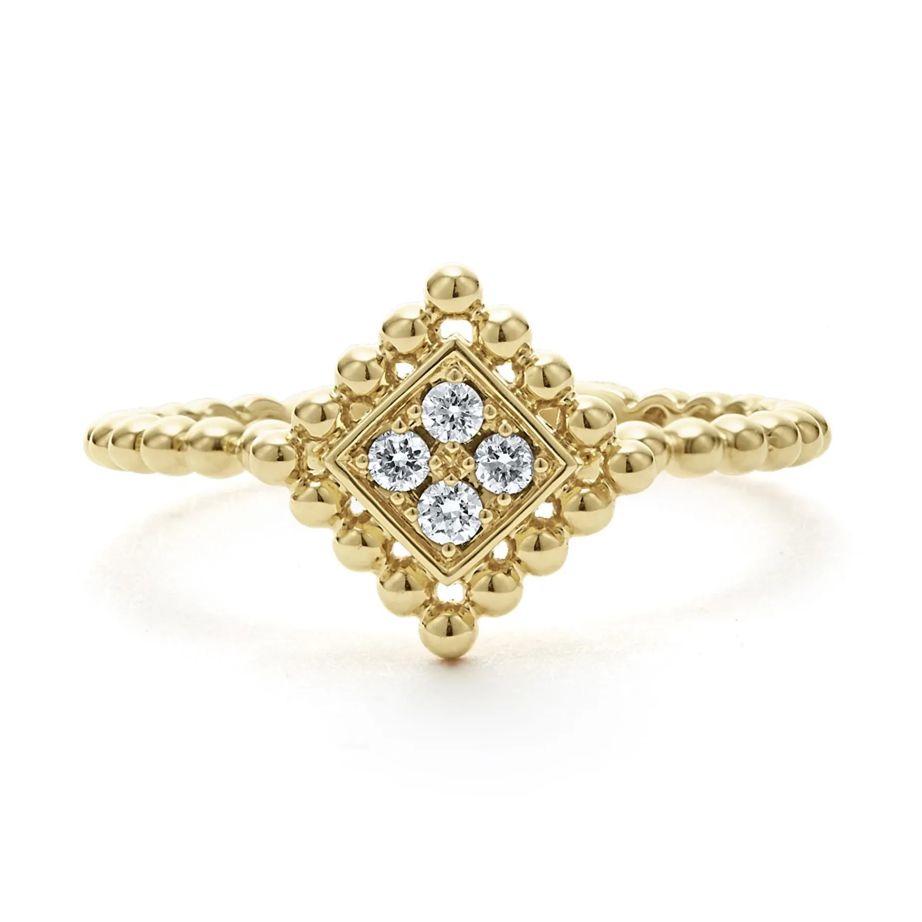 Gold<LAGOS Small 18K Gold Diamond Ring