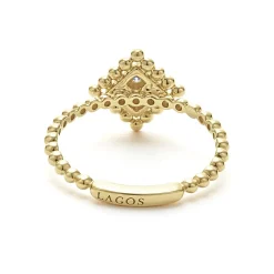 Gold<LAGOS Small 18K Gold Diamond Ring