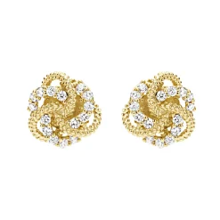 Gold<LAGOS Small 18K Gold Love Knot Diamond Earrings