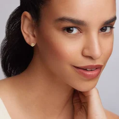 Caviar Earrings<LAGOS Small 18K Gold Love Knot Diamond Earrings