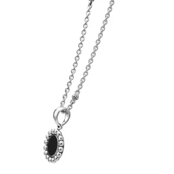 Pendant Necklaces<LAGOS Small Onyx Circle Pendant Necklace