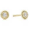 Gold<LAGOS Small Rose Cut Diamond Stud Earrings