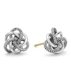 Caviar Earrings<LAGOS Small Silver Love Knot Stud Earrings