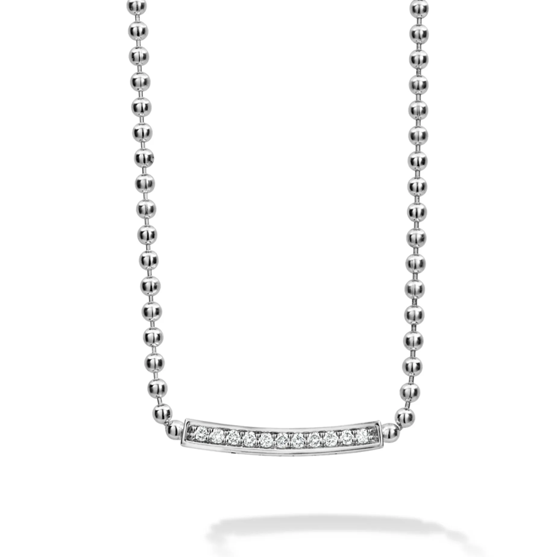 Chains<LAGOS Small Station Diamond Beaded Necklace