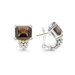 Gemstones<LAGOS Smokey Quartz Huggie Earring