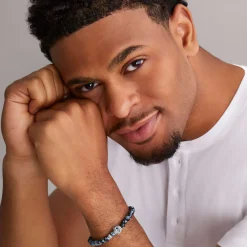 Gemstones<LAGOS Snowflake Obsidian Skull Bracelet