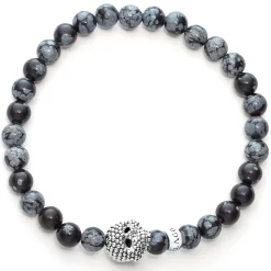 Gemstones<LAGOS Snowflake Obsidian Skull Bracelet