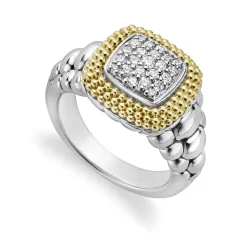 Caviar Rings<LAGOS Square Diamond Statement Ring