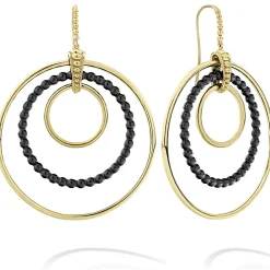 Gold<LAGOS Statement 18K Gold And Ceramic Circle Drop Earrings