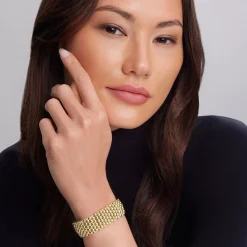 Gold<LAGOS Statement 18K Gold Caviar Bracelet | 20Mm