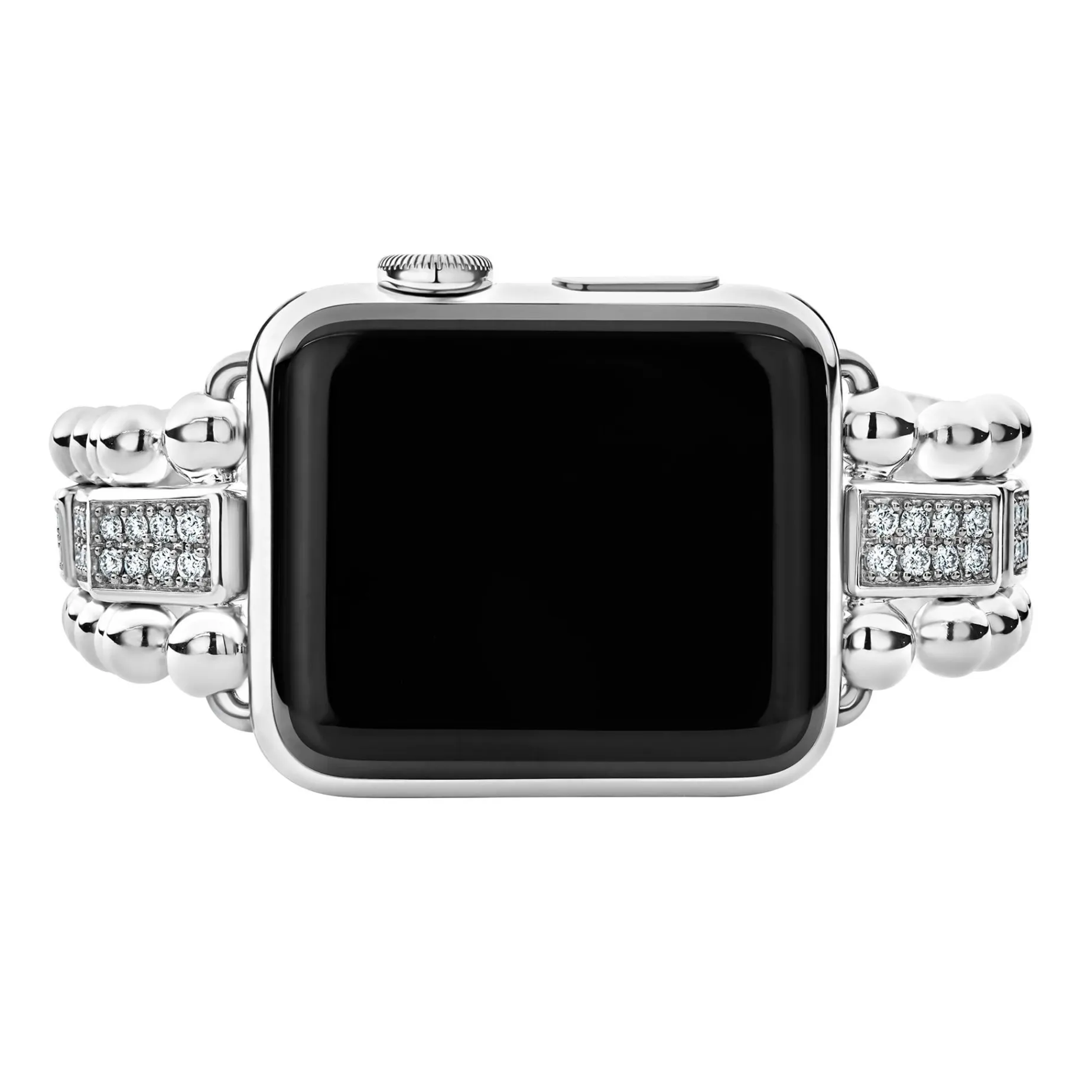 Silver<LAGOS Sterling Silver Full Diamond Watch Bracelet-38-45Mm