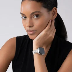 Watch Bracelets<LAGOS Sterling Silver Half Diamond Watch Bracelet-38-45Mm