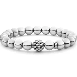 Silver<LAGOS Stretch Silver Bead Bracelet