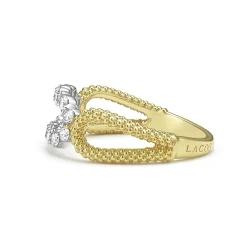 Gold<LAGOS Superfine Diamond Oval Ring