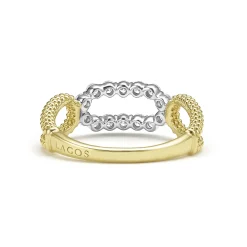 Gold<LAGOS Superfine Diamond Oval Ring