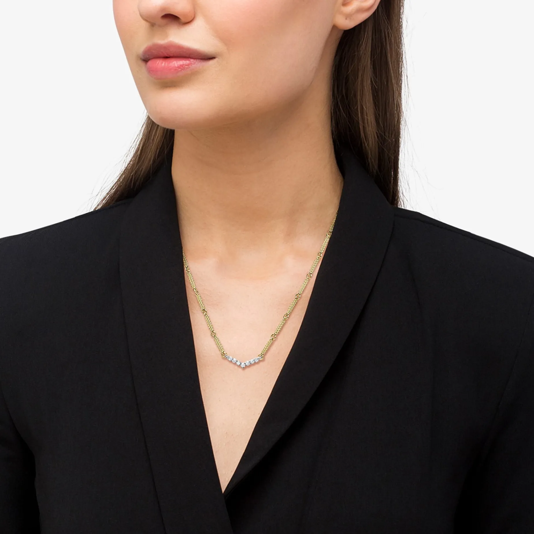 Gold<LAGOS Superfine Diamond Station Necklace