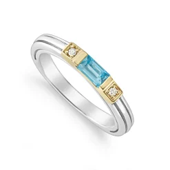 Gemstones<LAGOS Swiss Blue Topaz And Diamond Stacking Ring