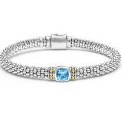 Gemstones<LAGOS Swiss Blue Topaz Caviar Bracelet | 6Mm
