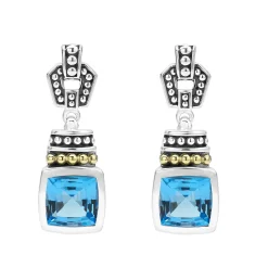 Caviar Earrings<LAGOS Swiss Blue Topaz Drop Earrings