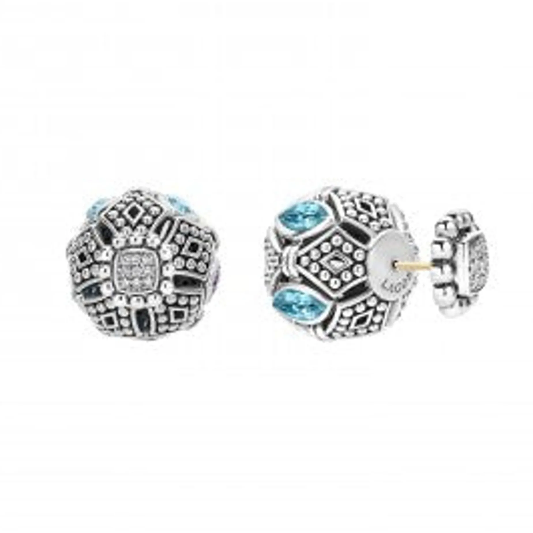 Gemstones<LAGOS Swiss Blue Topaz Earring Backs