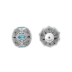 Silver<LAGOS Swiss Blue Topaz Earring Backs