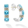 Gemstones<LAGOS Swiss Blue Topaz Hoop Earrings