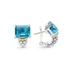 Caviar Earrings<LAGOS Swiss Blue Topaz Huggie Earring