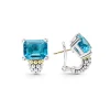 Gemstones<LAGOS Swiss Blue Topaz Huggie Earring