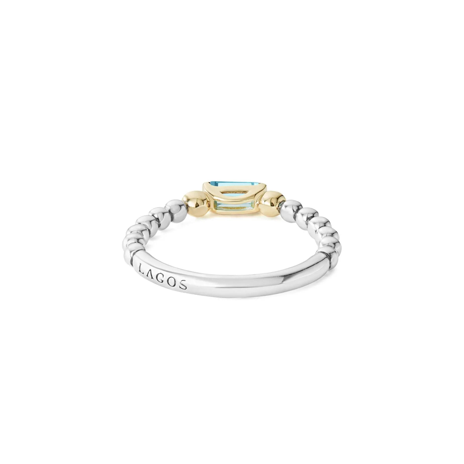 Diamonds<LAGOS Swiss Blue Topaz Stacking Ring With Diamonds