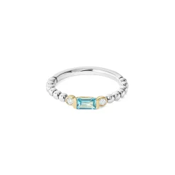 Gemstones<LAGOS Swiss Blue Topaz Stacking Ring With Diamonds