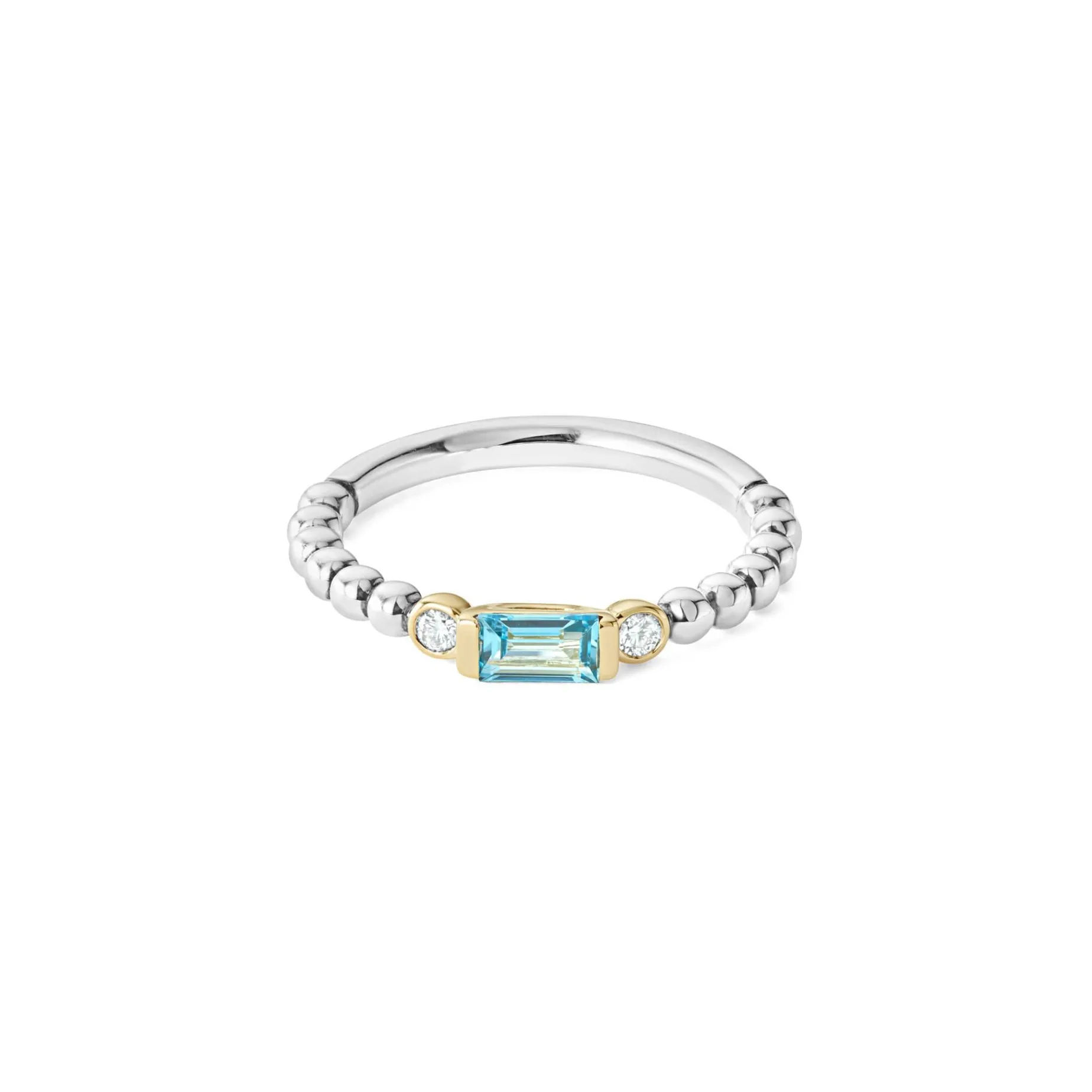 Gemstones<LAGOS Swiss Blue Topaz Stacking Ring With Diamonds