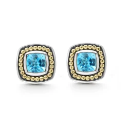 Gemstones<LAGOS Swiss Blue Topaz Stud Earrings