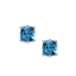 Gemstones<LAGOS Swiss Blue Topaz Stud Earrings