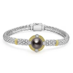 Diamonds<LAGOS Tahitian Black Pearl Diamond Caviar Bracelet | 6Mm