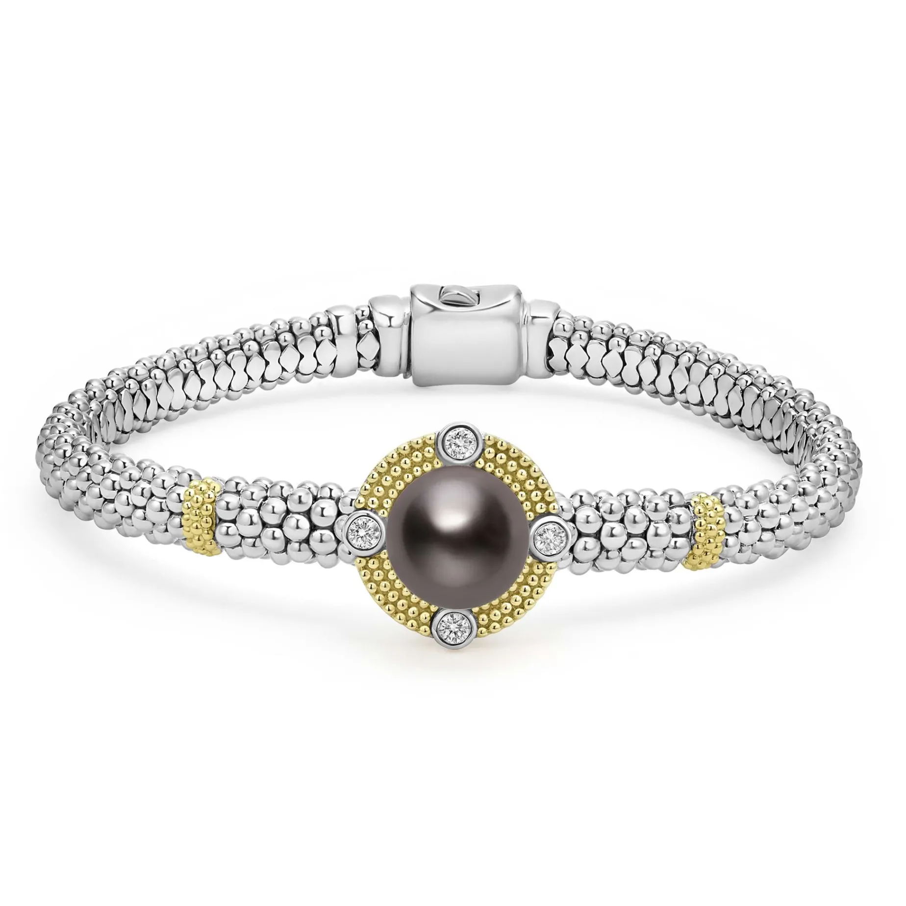 Diamonds<LAGOS Tahitian Black Pearl Diamond Caviar Bracelet | 6Mm