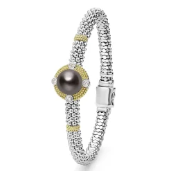 Diamonds<LAGOS Tahitian Black Pearl Diamond Caviar Bracelet | 6Mm