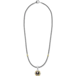 Two-Tone<LAGOS Tahitian Black Pearl Diamond Caviar Necklace