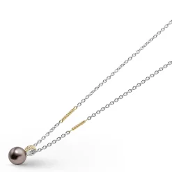 Two-Tone<LAGOS Tahitian Black Pearl Pendant Necklace