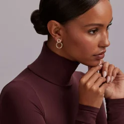 Two-Tone<LAGOS The Drop Double Circle Diamond Drop Earrings