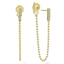 Gold<LAGOS The Drop 18K Gold And Diamond Drop Earrings