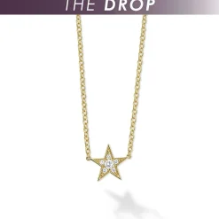 Gold<LAGOS The Drop 18K Gold And Diamond Star Chain Necklace