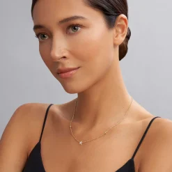 Gold<LAGOS The Drop 18K Gold And Diamond Star Chain Necklace