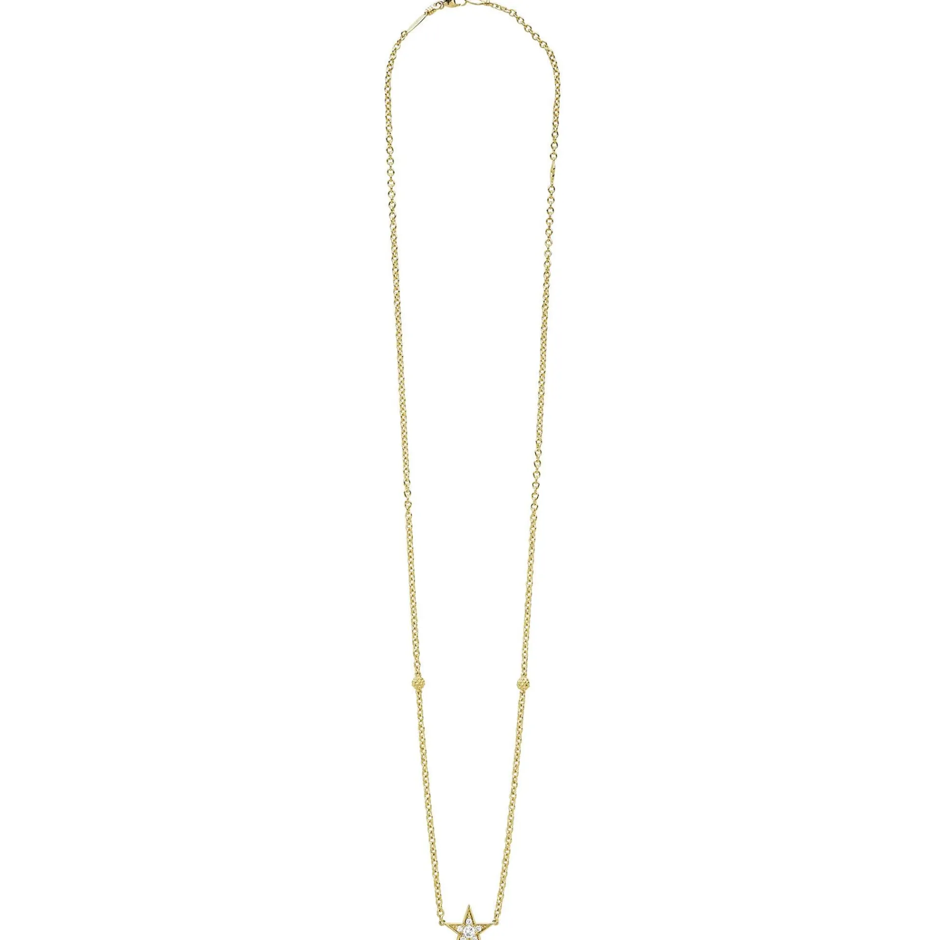 Gold<LAGOS The Drop 18K Gold And Diamond Star Chain Necklace