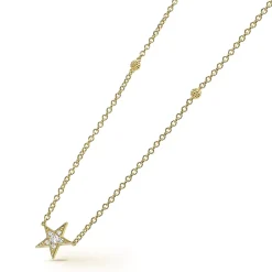 Gold<LAGOS The Drop 18K Gold And Diamond Star Chain Necklace